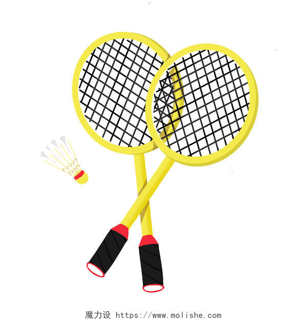 卡通羽毛球元素羽毛球拍PNG运动羽毛球运动员元素